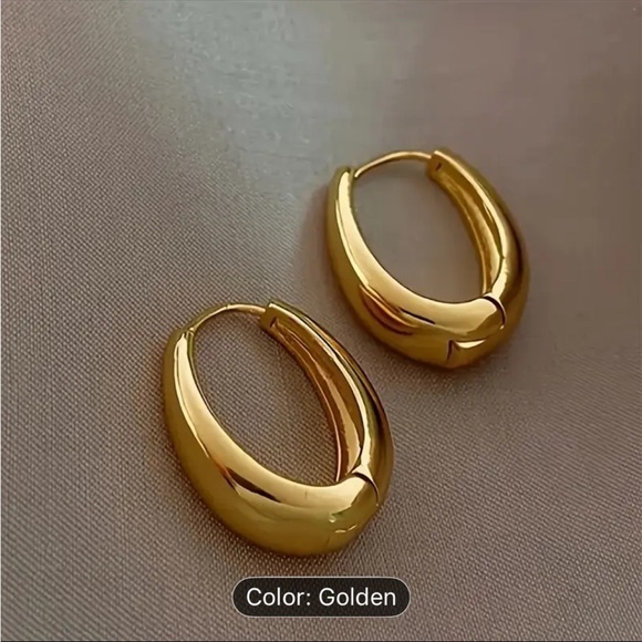 Gold Minimalist Spiral Earrings - Picture 6 of 9